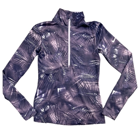 Nike Pro Dri Fit Half Zip Runner Pullover Top‎ Size Small Purple - Picture 4 of 6